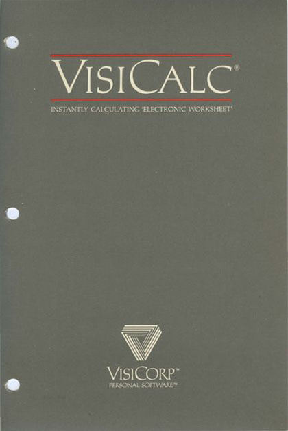 photograph of the cover of an Apple II VisiCalc manual
